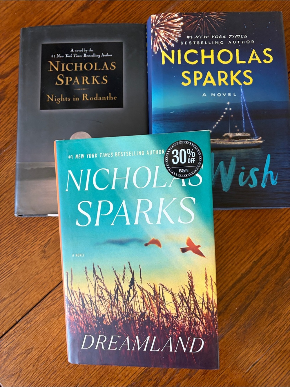 Lot of 3 Nicholas Sparks - Dreamland, Nights in Rodanthe & The Wish